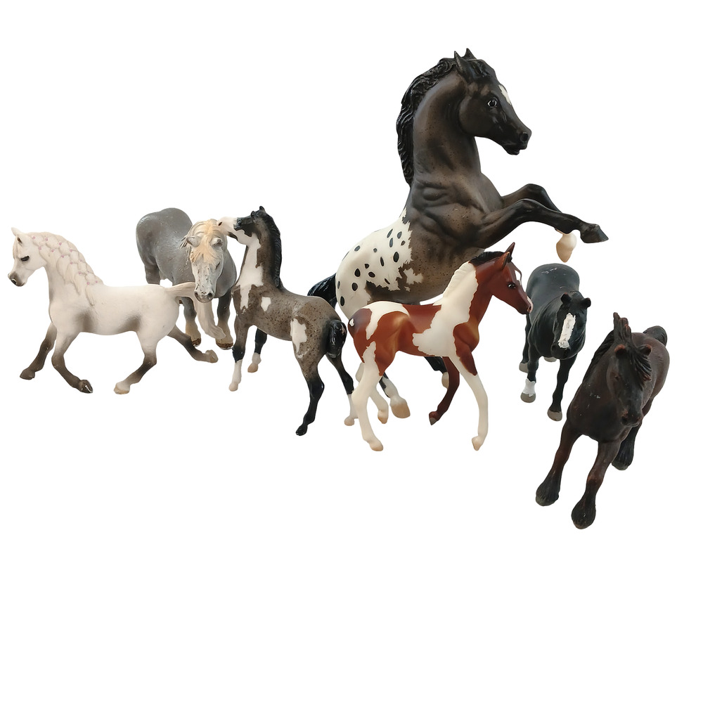 Lot of 7 Schleich & Beyer Collectible Miniature Horse Figures Toy Display Model